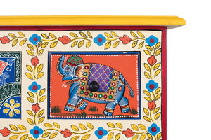 Credenza con 9 cassetti multicolori dipinti a mano