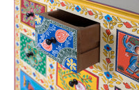 Credenza con 9 cassetti multicolori dipinti a mano