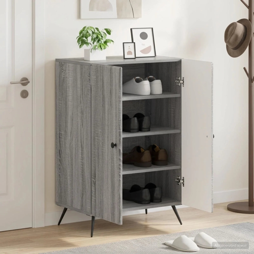 Mobile per scarpe BREDA 59,5 x 39,5 x 90 cm Sonoma grigio 897531