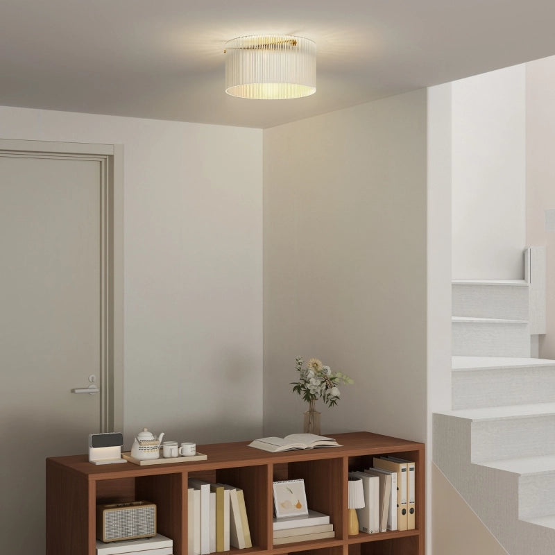 Plafoniera con paralume in acrilico, compatibile con lampade in metallo, alogene e a LED.