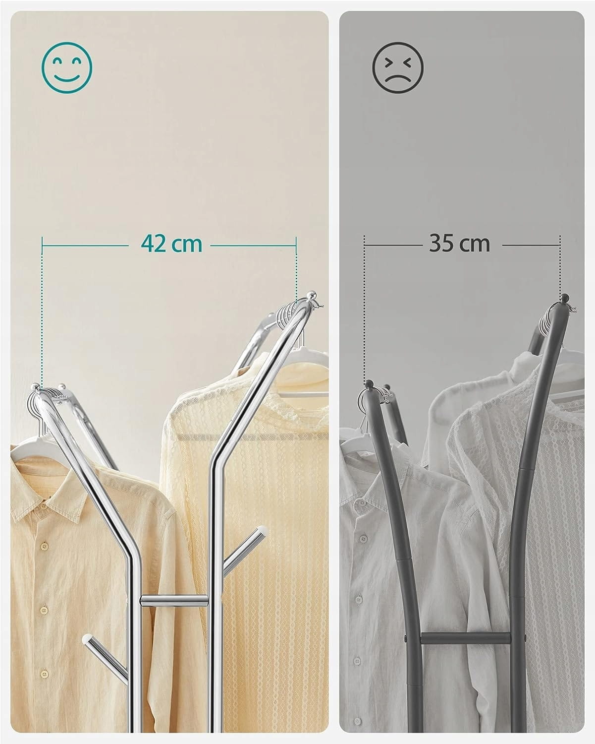 Appendiabiti VALORA su ruote, doppio, argento HSR107E01