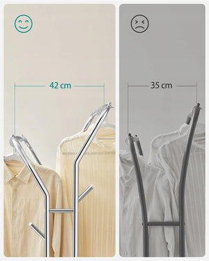 Appendiabiti VALORA su ruote, doppio, argento HSR107E01