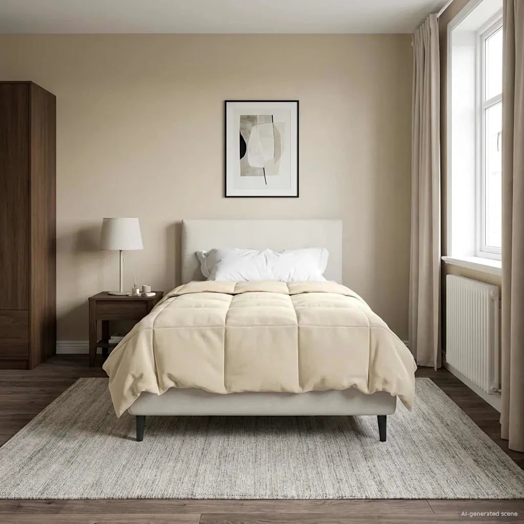 Piumone Completo Annuale Crema 135 x 200 cm Microfibra