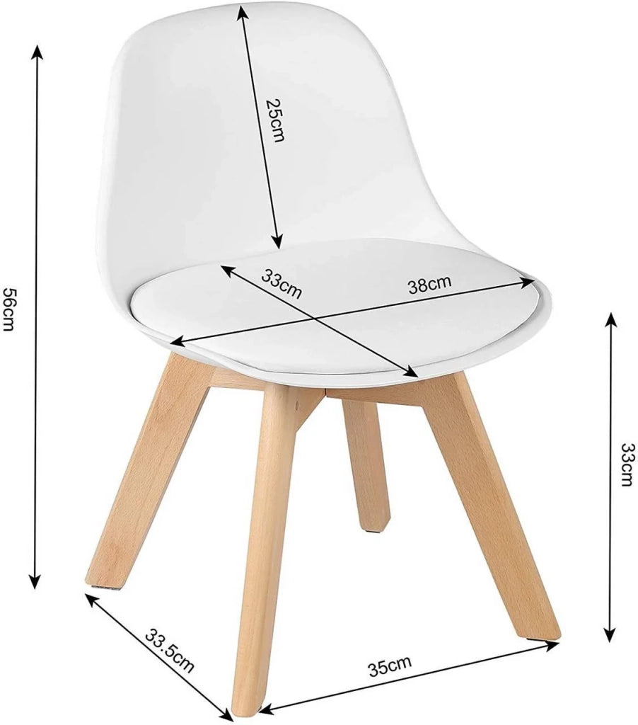 Sedia per bambini con gambe in legno bianco 19_0000132