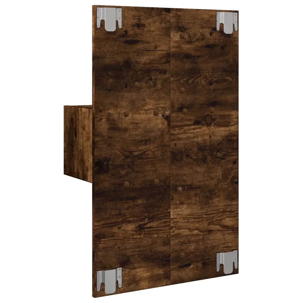 Comodino a Parete con luci LED Rovere Fumo 848165