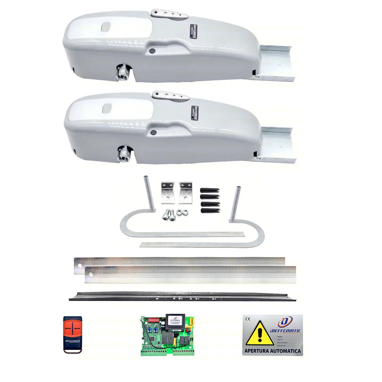 KIT ROCKET 2 MOTORI PORTA BASCULANTE CONTRAPPESO BRACCI CURVI 230V NO SALDATURE