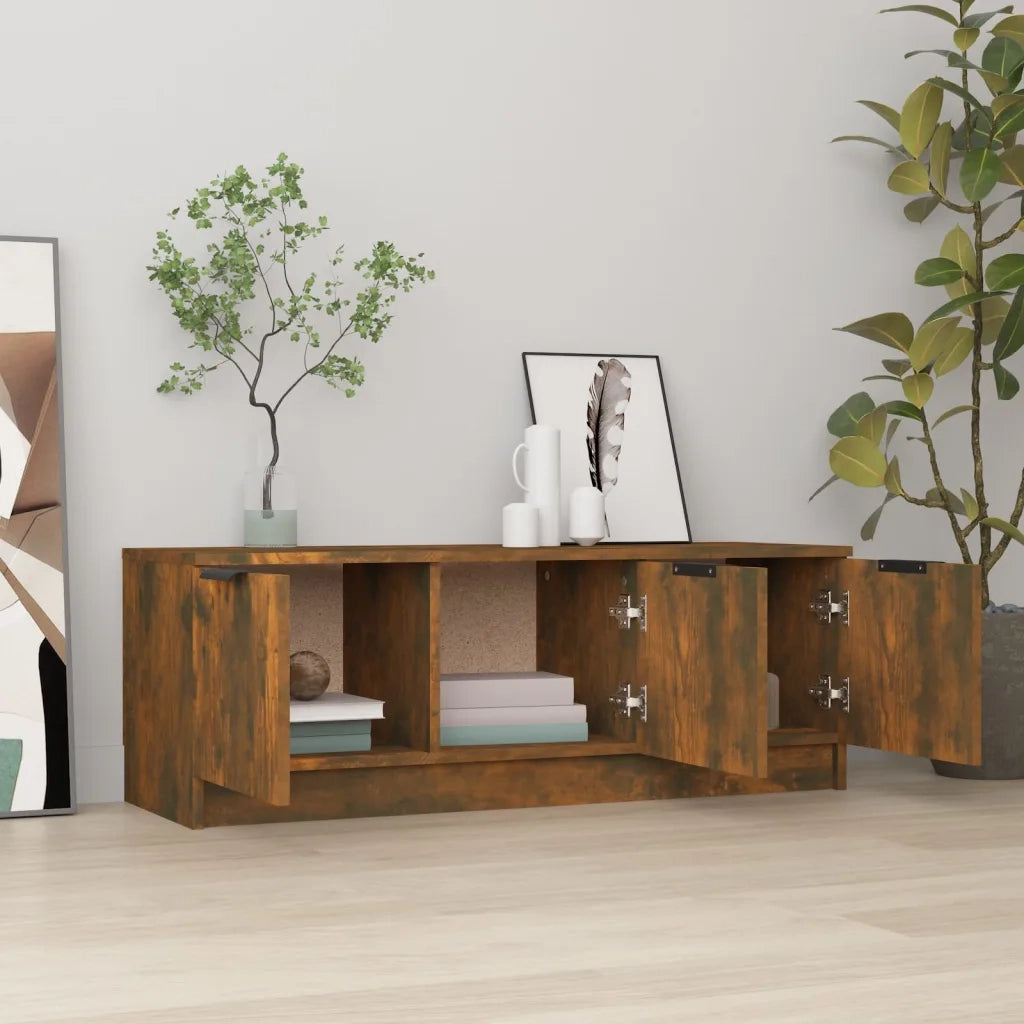 Mobile TV Rovere Fumo 102x35x36,5 cm in Legno Multistrato 817081