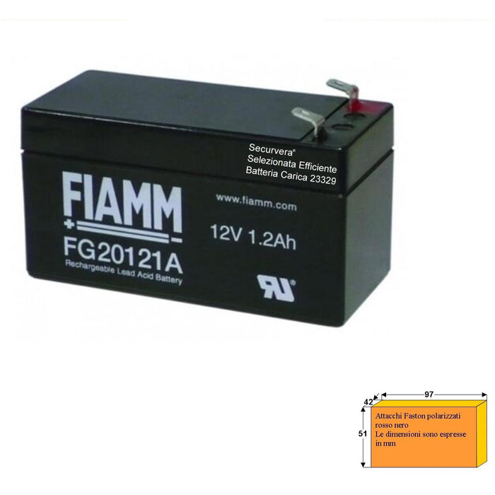 BATTERIA RICARICABILE FIAMM 12V 1,2AH Securvera SF-112ABRSCSA