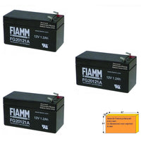 3 BATTERIE RICARICABILI FIAMM 12V 1,2AH Securvera SF-112TRFSCSA