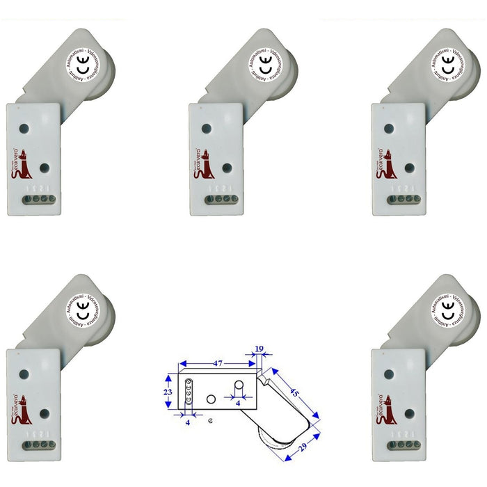 5 ROTELLI CONTATTI ALLARME A PASSAGGIO Securvera SE-RCBCRCVAPC