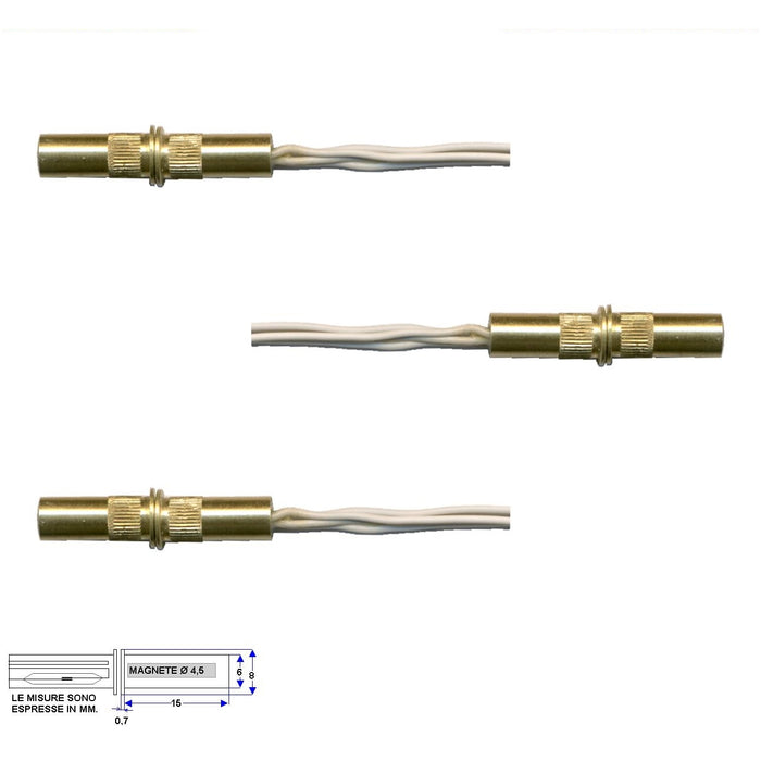 3 MINICONTATTI MAGNETICI DA INCASSO CILINDRICI A CHIODO Securvera ST-105TCMOCOA