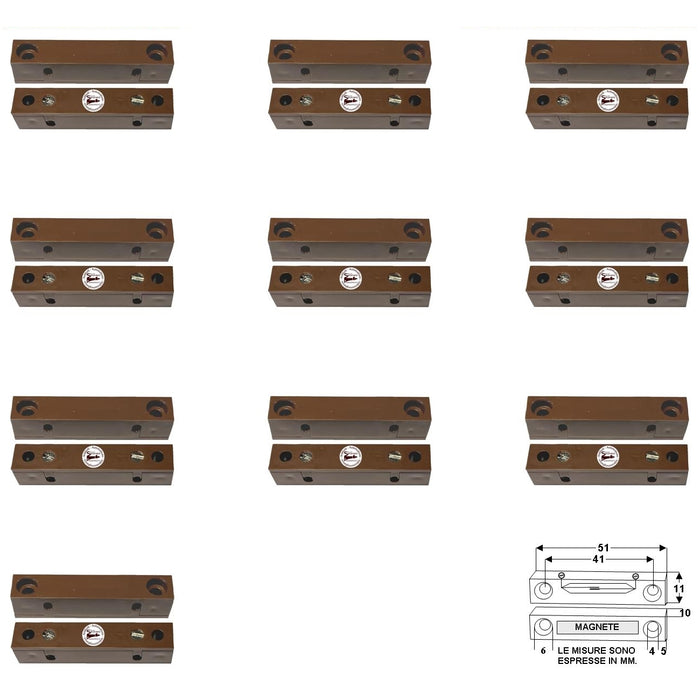 10 CONTATTI MAGNETICI DA ESTERNO PER INFISSI NON FERROSI Securvera ST-41MCMEPXSE