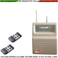 LYSA GSM CENTRALE ALLARME 100 ZONE RADIO 16 FILO 433 MHz Securvera SV-LRGCTC2RZD