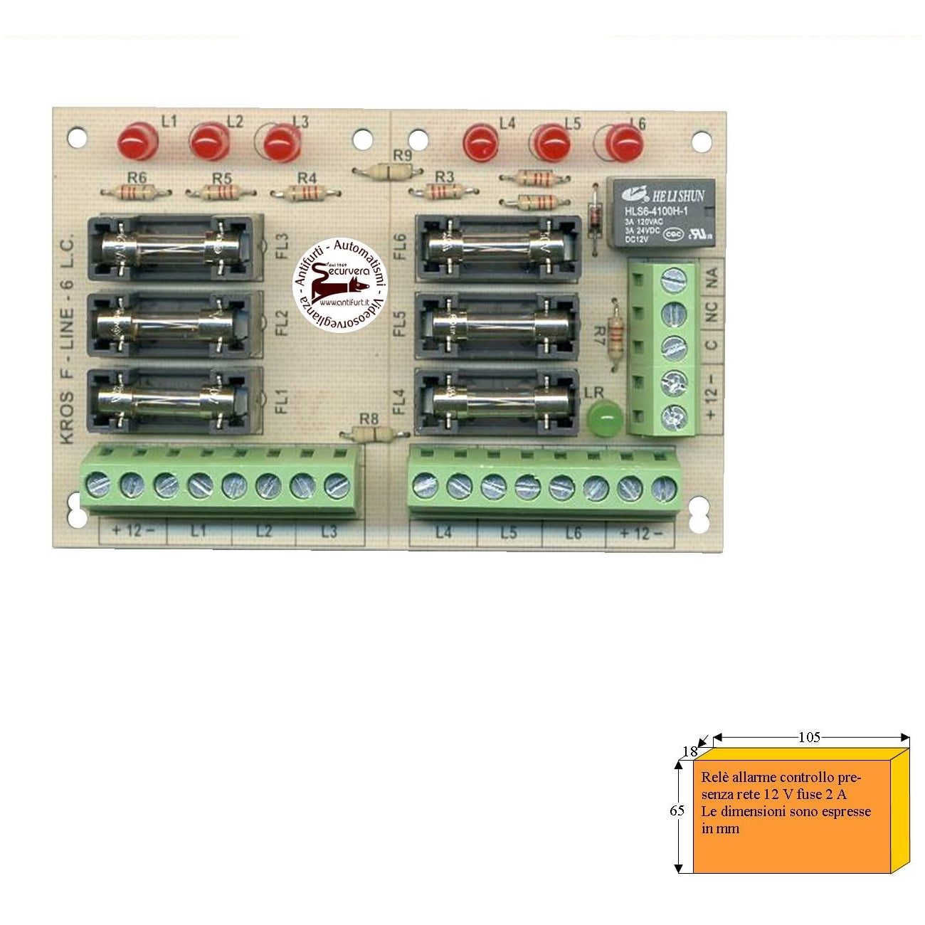2 GRUPPI DISTRIBUTORE ALIMENTAZIONI 12V CON FUSIBILE LED Securvera SS-FAEMD2GSFE