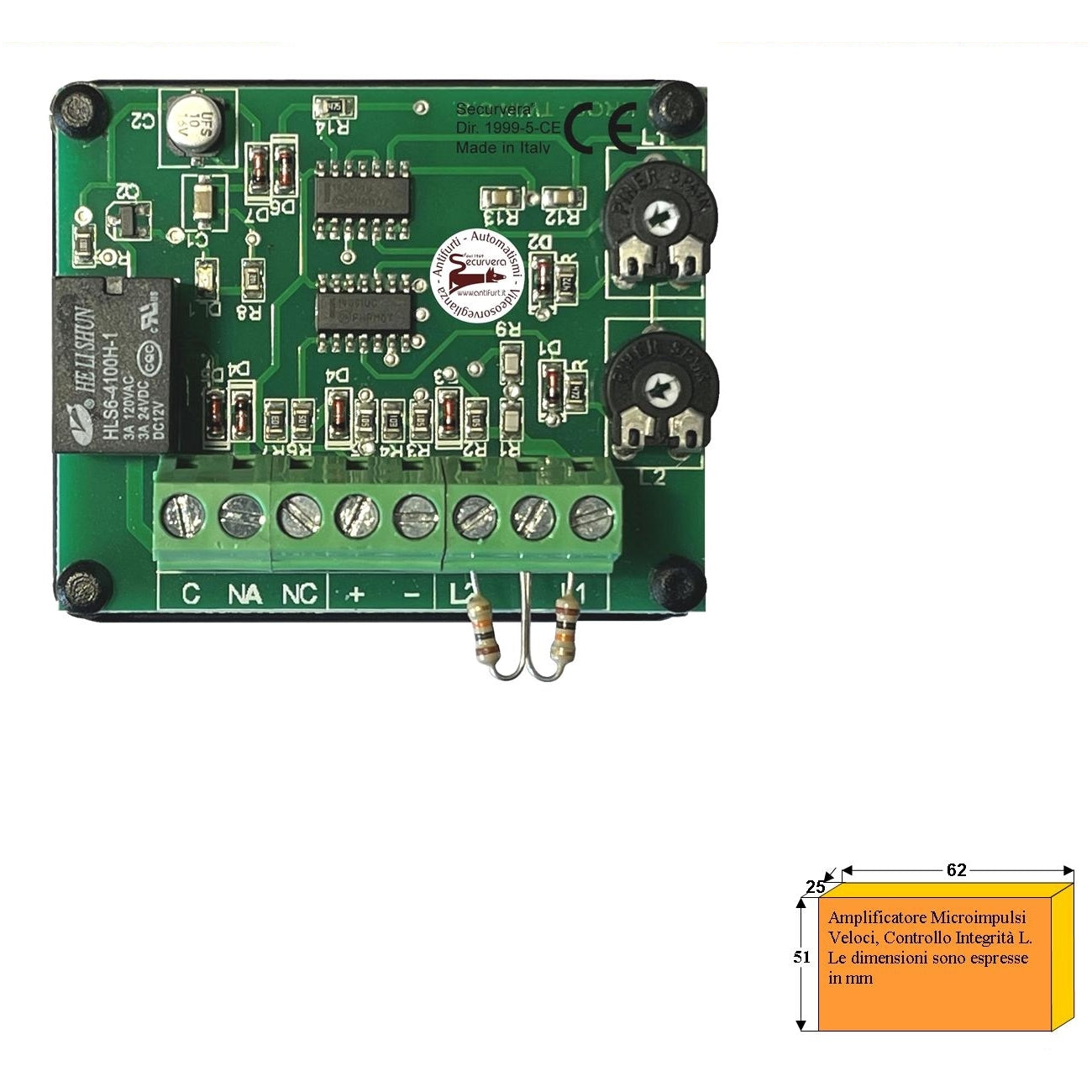 CIRCUITO AMPLIFICATORE 2 LINEE BILANCIATE Securvera SS-TWNMAVSIBAE