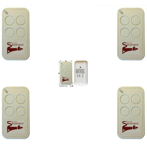 4 RADIOCOMANDI 4 CANALI CODICE UNIVOCO ROLLING CODE Securvera SV-TRC4RC4CSC