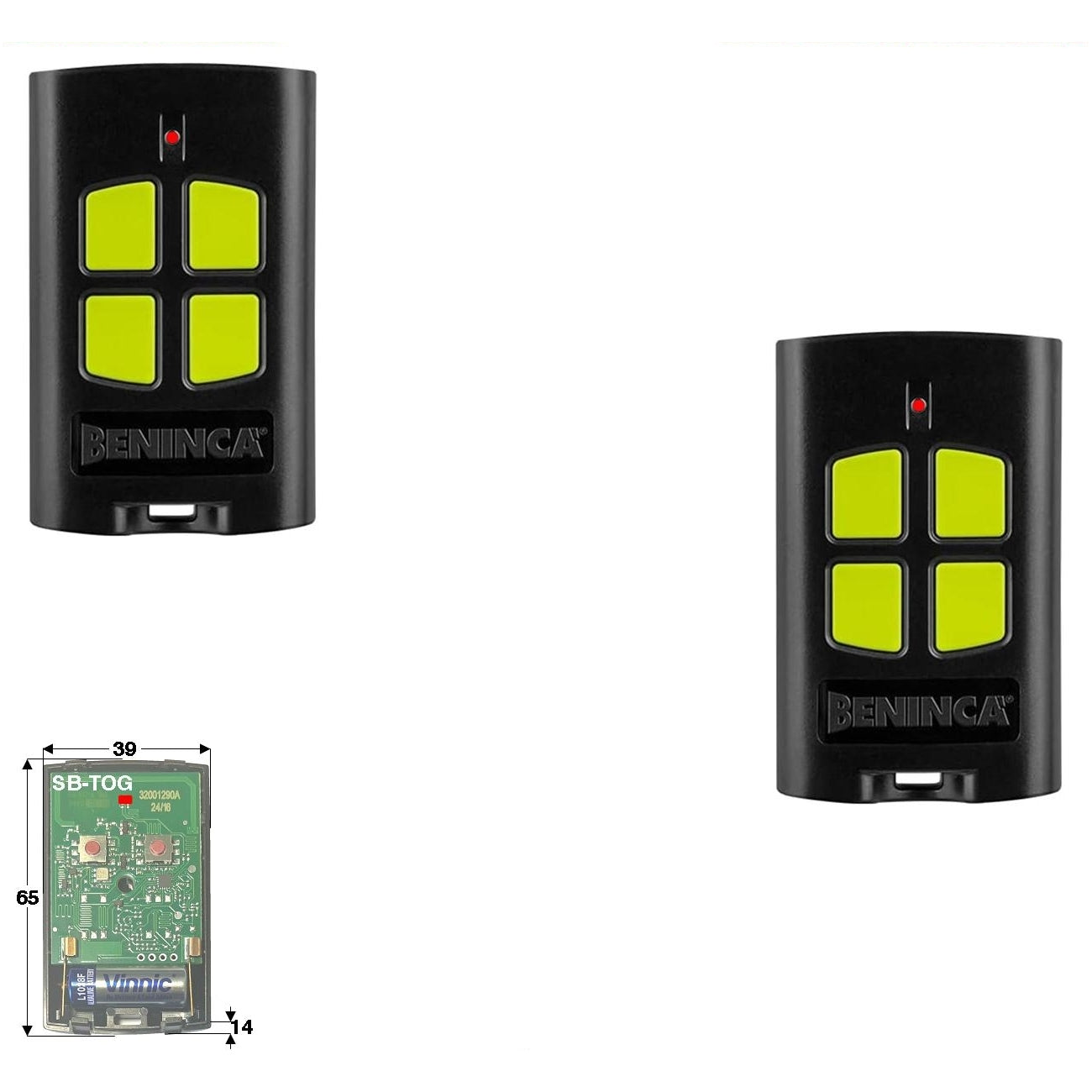 2 RADIOCOMANDI TOGO BENINCA 4 CH ROLLING CODE ADVANCED Securvera SB-TGQDCBA2TC