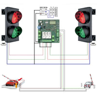 IMPIANTO SEMAFORICO 24 LED ROSSI e VERDI 24Vac Securvera SK-SLD2SL2SMA