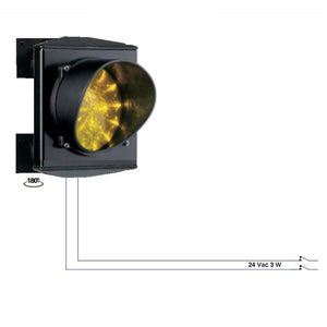 SEMAFORO VETRO Ø 124mm LUCE GIALLA 24 LED 24Vac IP65 Securvera SS-SLGS1LGIRE