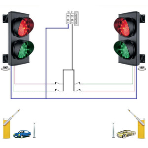 IMPIANTO SEMAFORI MANUALE 2 LUCI ROSSA VERDE 24 LED Securvera SK-SDLS2LRVGB