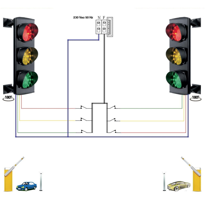 2 SEMAFORI 3 LUCI 6 SCHEDE DA 24 LED ROSSI GIALLI VERDI Securvera SK-STLS3LRGVE