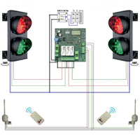 IMPIANTO SEMAFORICO RADIOCOMANDATO 2 LUCI 24 LED Securvera SK-SLD2SL2RTD