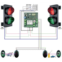 KIT IMPIANTO SEMAFORICO FOTOCELLULE BATTERIA 2 LUCI Securvera SK-SDL2FIS2LE