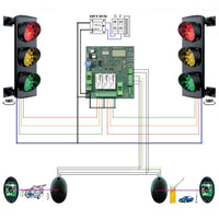 IMPIANTO SEMAFORI 3 LUCI 24 LED ROSSA GIALLA VERDE 24V Securvera SK-STLFBSL3SD