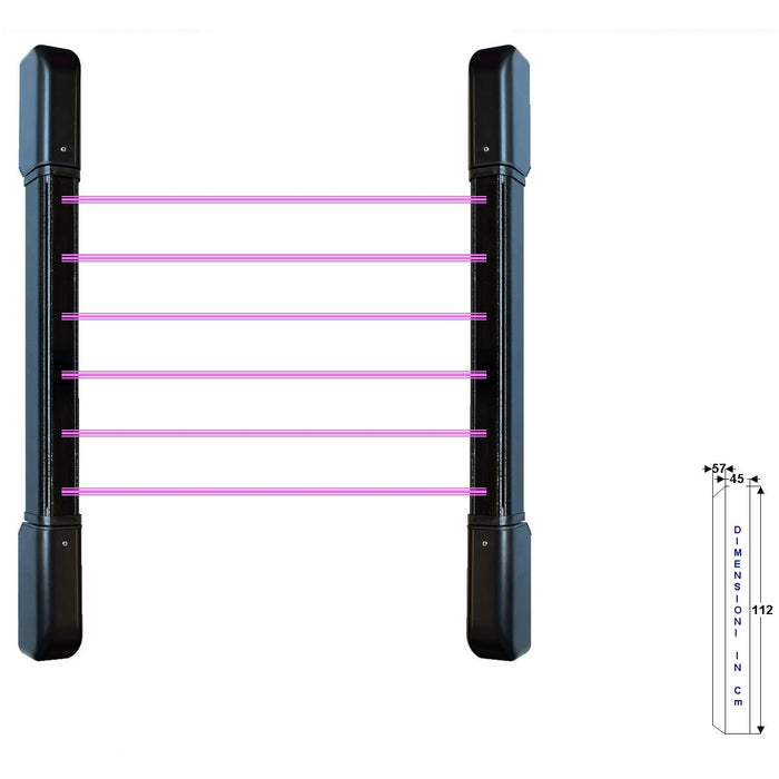 SENSORE DI ALLARME 6 DOPPI FASCI IR BARRIERA ESTERNA Securvera SD-BSEBETQFTD