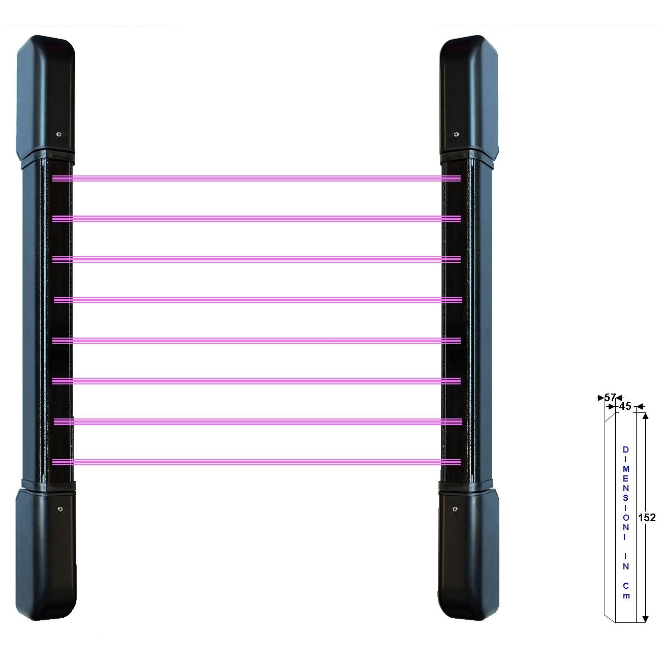 SENSORE DI ALLARME 8 DOPPI FASCI IR BARRIERA ESTERNA Securvera SD-BOEBETDFTB