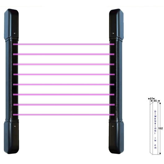SENSORE DI ALLARME 8 DOPPI FASCI IR BARRIERA ESTERNA Securvera SD-BOEBETDFTB