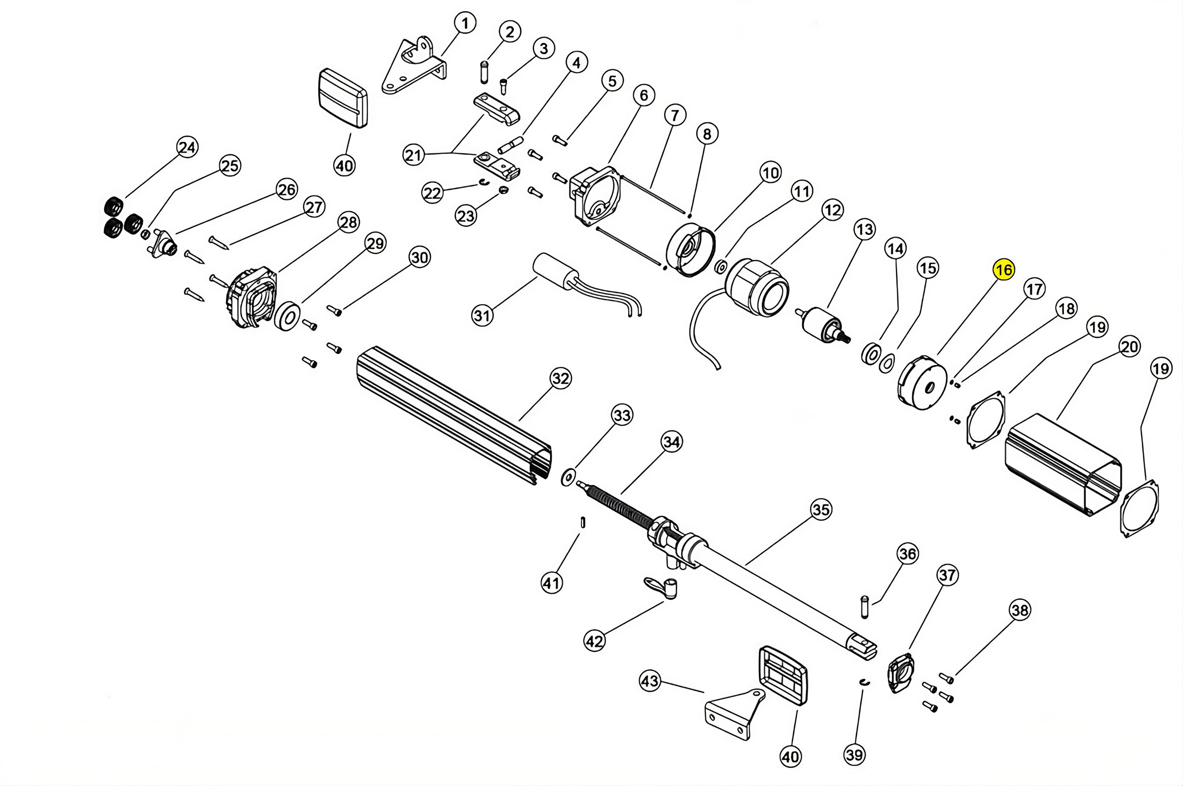 121023 COPERCHIO ANTERIORE STATORE ALLUMINIO LINEAR 11 VH 230V RICAMBIO