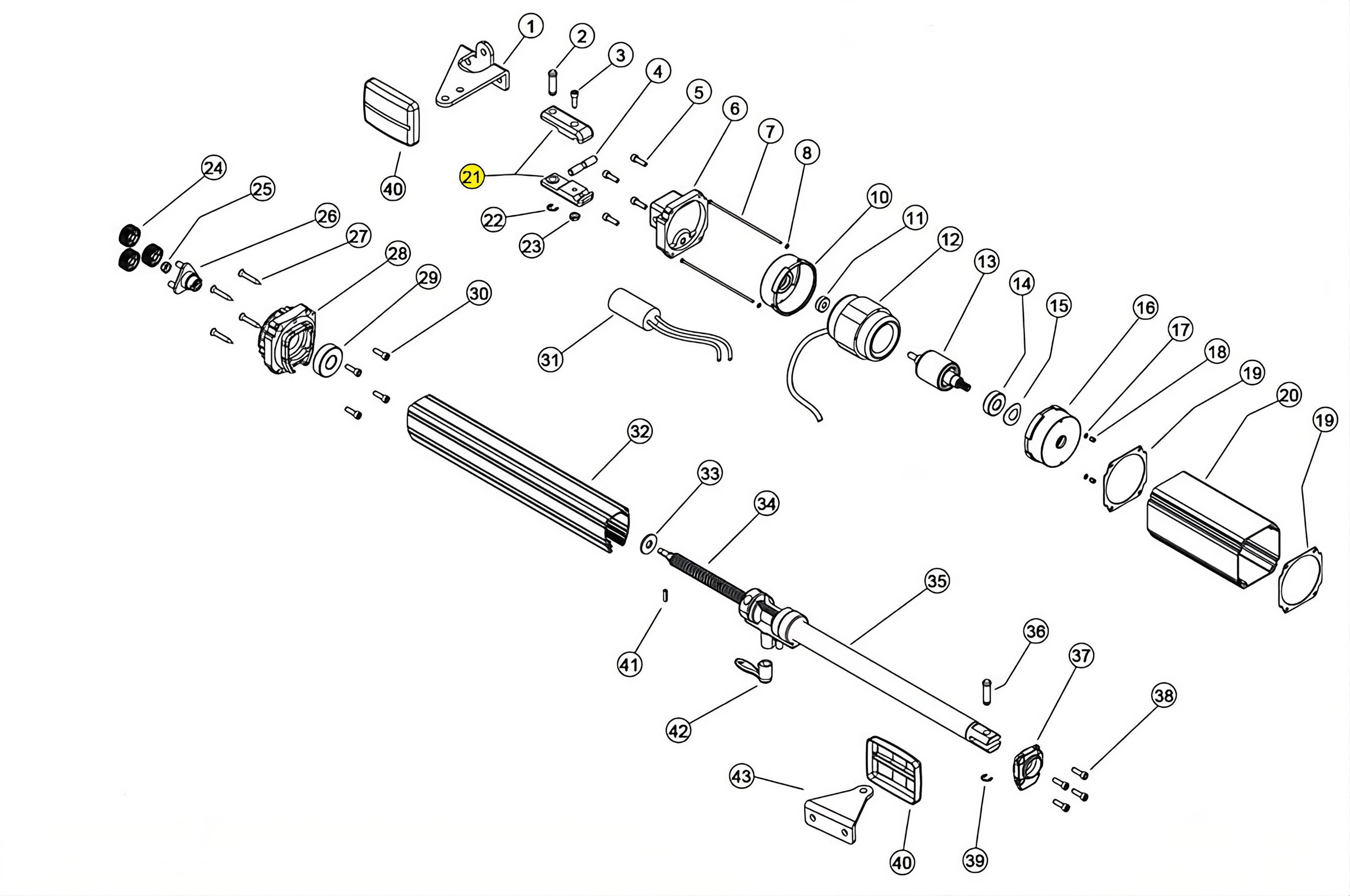 121091 FORCELLA POSTERIORE LINEAR 11 VH 230V RICAMBIO