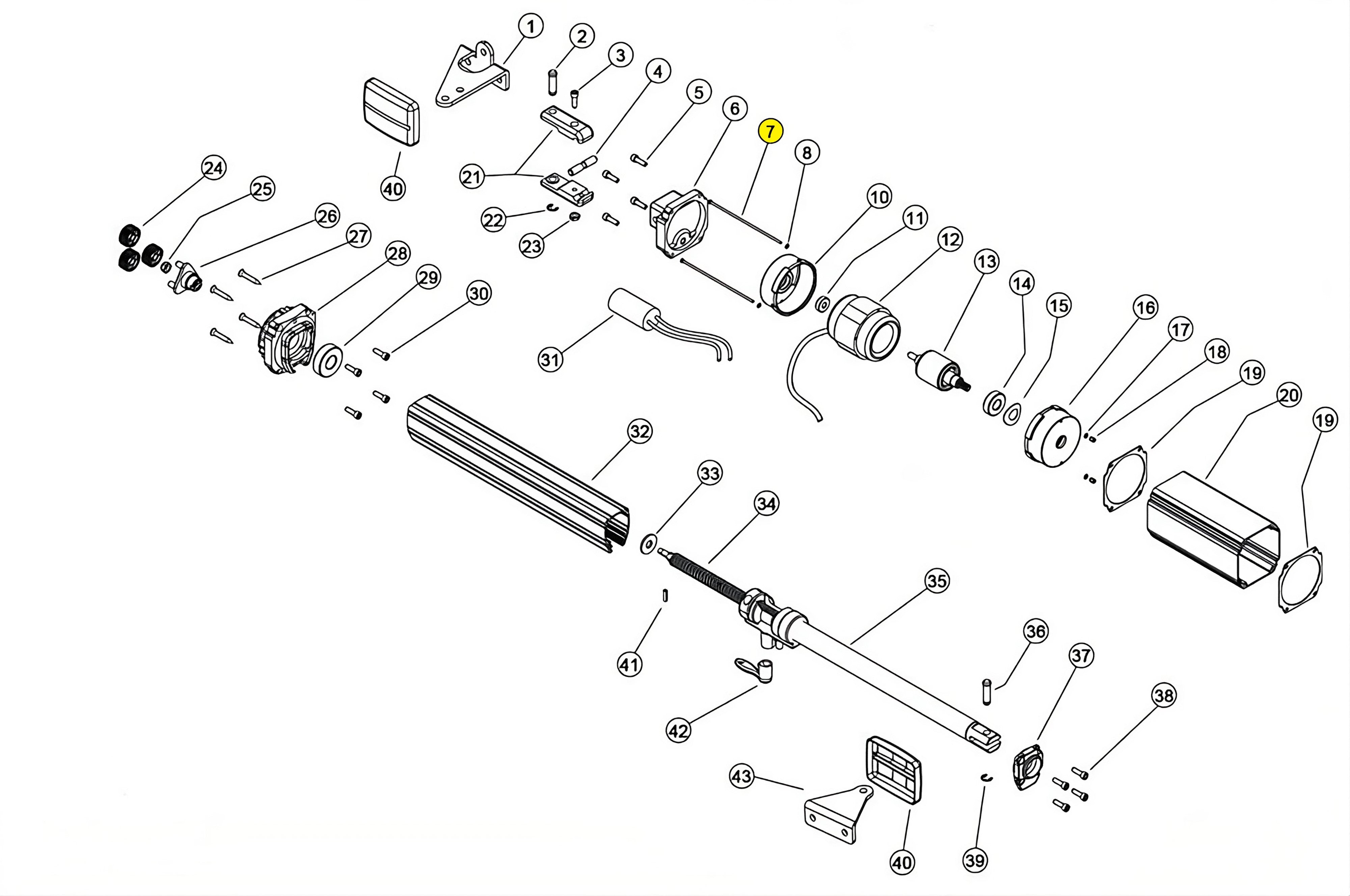 122000 TIRANTE M3X140 LINEAR 11 VH 230V RICAMBIO