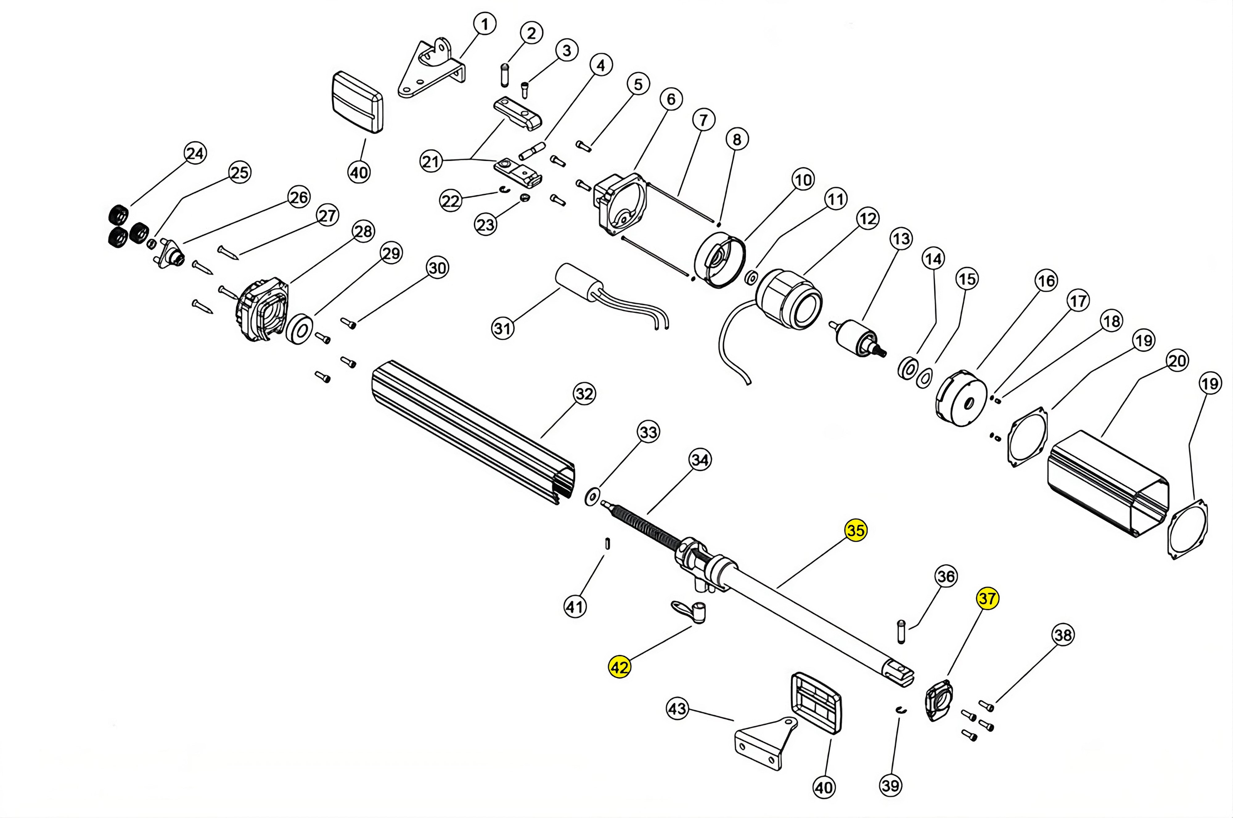 942/B STELO INOX + CARRELLO COMPLETO CORSA 500 LINEAR 11 VH 230V RICAMBIO