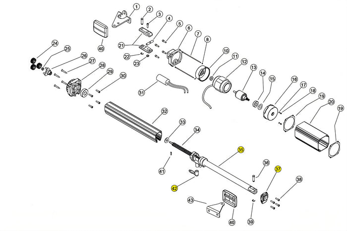 942/B STELO INOX + CARRELLO COMPLETO CORSA 500 LINEAR 11 VH 230V RICAMBIO