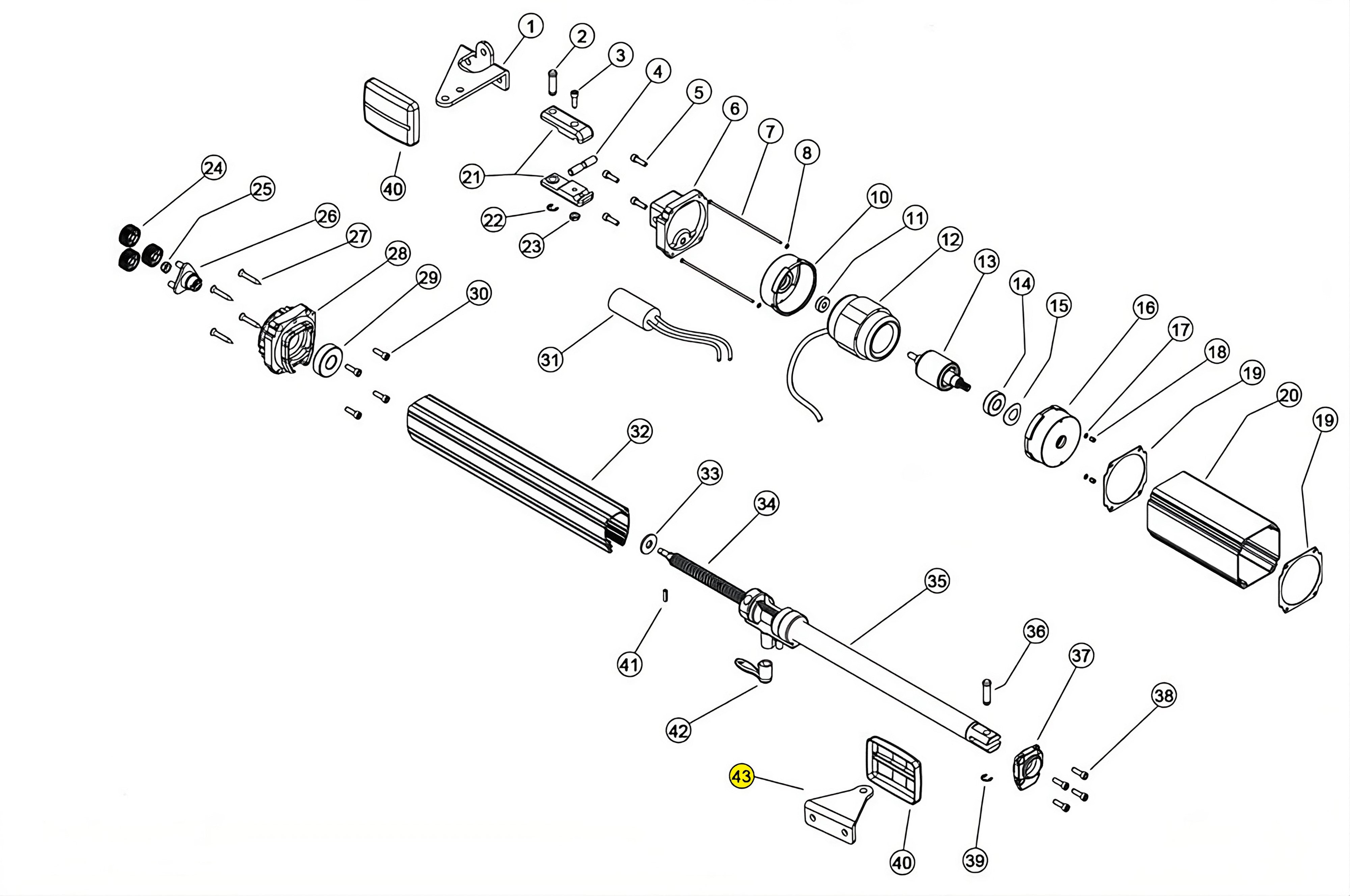 ST006 STAFFA ANTERIORE LINEAR 11 VH 230V RICAMBIO