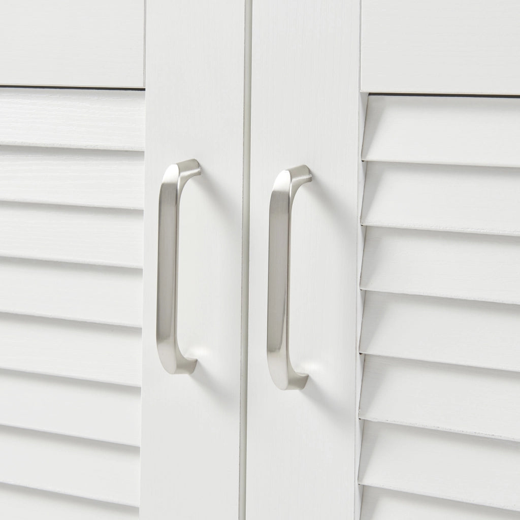 Armadio Scarpiera Løten con Ante a Persiana 62 x 125 x 36 cm Bianco [en.casa]