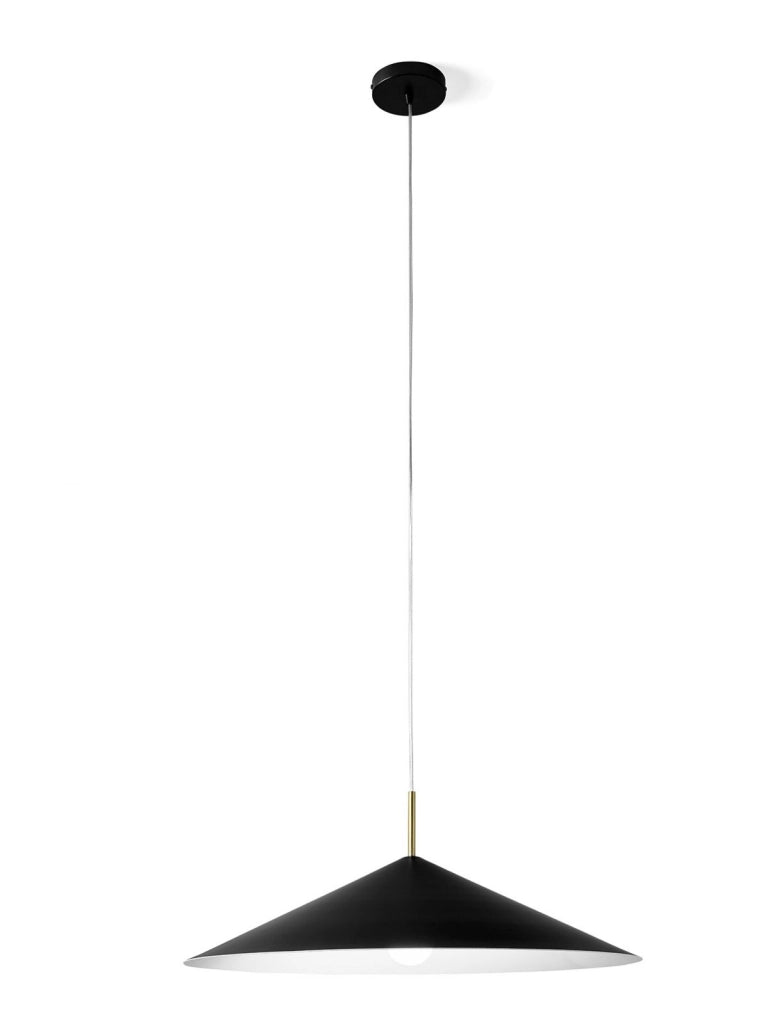SAMOI LAMPADARIO A SOSPENSIONE GRANDE D.60CM  COLORE ESTERNO NERO FINITURE BIANCO ORO ATTACCO E27