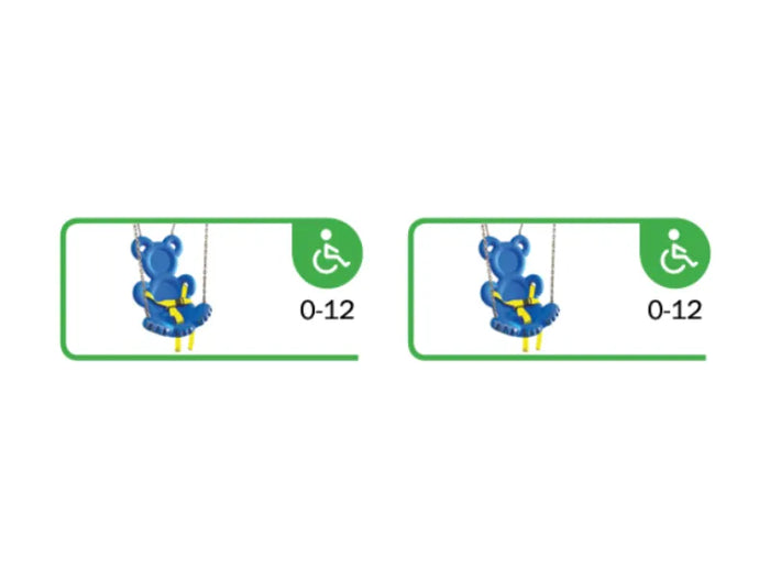 Altalena Florida 2 Posti 859 legno 9x9cm trave acciaio 10x5cm EN 1176 Giochipark - Orsetto