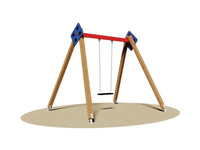 Altalena Florida 1 posto 858 Giochipark legno e acciaio EN 1176 h 240cm - Orsetto