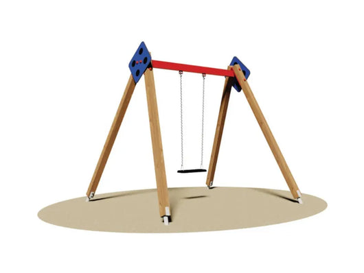 Altalena Florida 1 posto 858 Giochipark legno e acciaio EN 1176 h 240cm - Piano