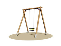 Altalena California 1 posto 502 Giochipark in legno A~12 cm con sedile antiurto - Gabbia