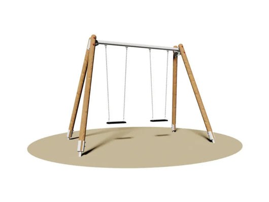 Altalena Sally 2 posti 985 Giochipark acciaio e legno A~12cm sedili antiurto - Piano/orsetto