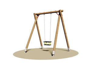 Altalena California 1 posto 502 Giochipark in legno A~12 cm con sedile antiurto - Piano