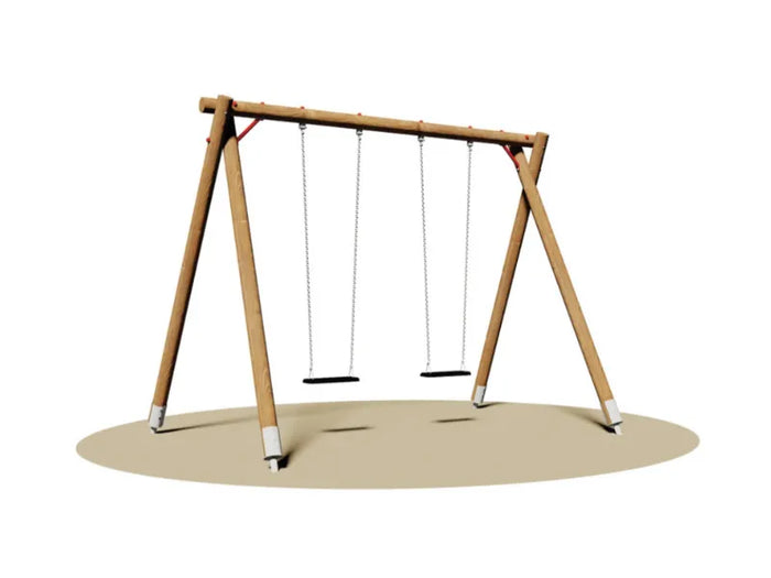 Altalena California 2 posti 506 Giochipark in legno H 275cm area impatto 26 mq - Piano