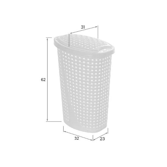 PORTABIANCHERIA SLIM 32X42XH62CM 45L BIANCA.