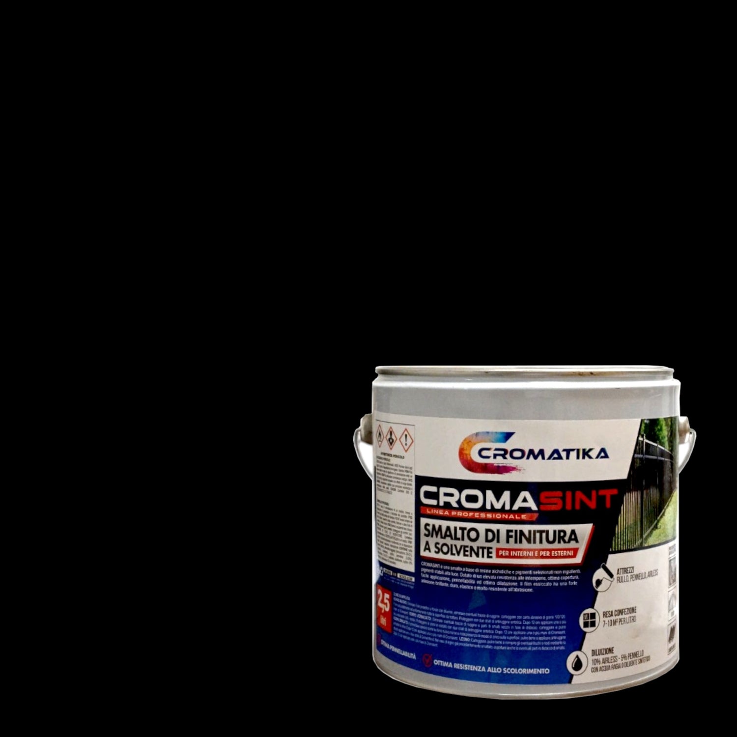 SMALTO CROMASINT 2,5L NERO LUCIDO SOLVENTE.