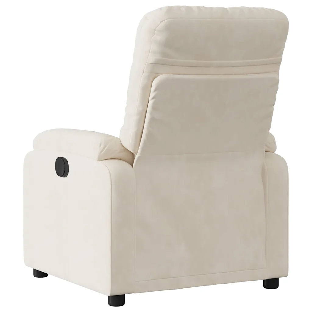 Divano Sedia-Poltrona Reclinabile Elettrica Beige in Tessuto di Microfibra 334021