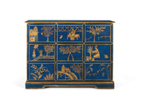 Credenza con 9 cassetti dipinti a mano e dettagli dorati